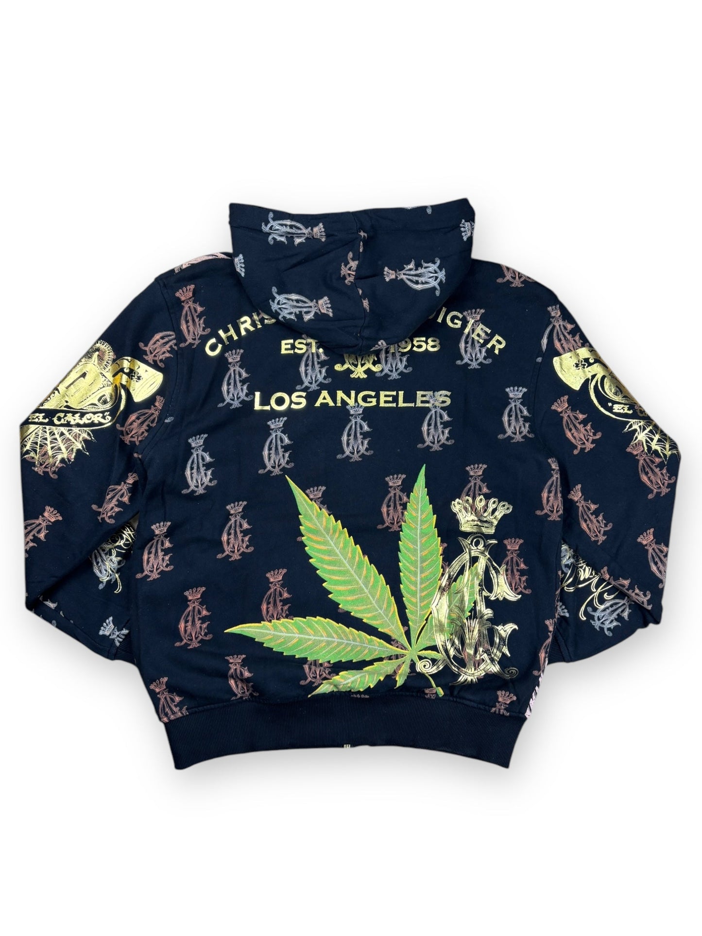 Deadstock 2000s Christian Audigier reversible zipped hoodie - L