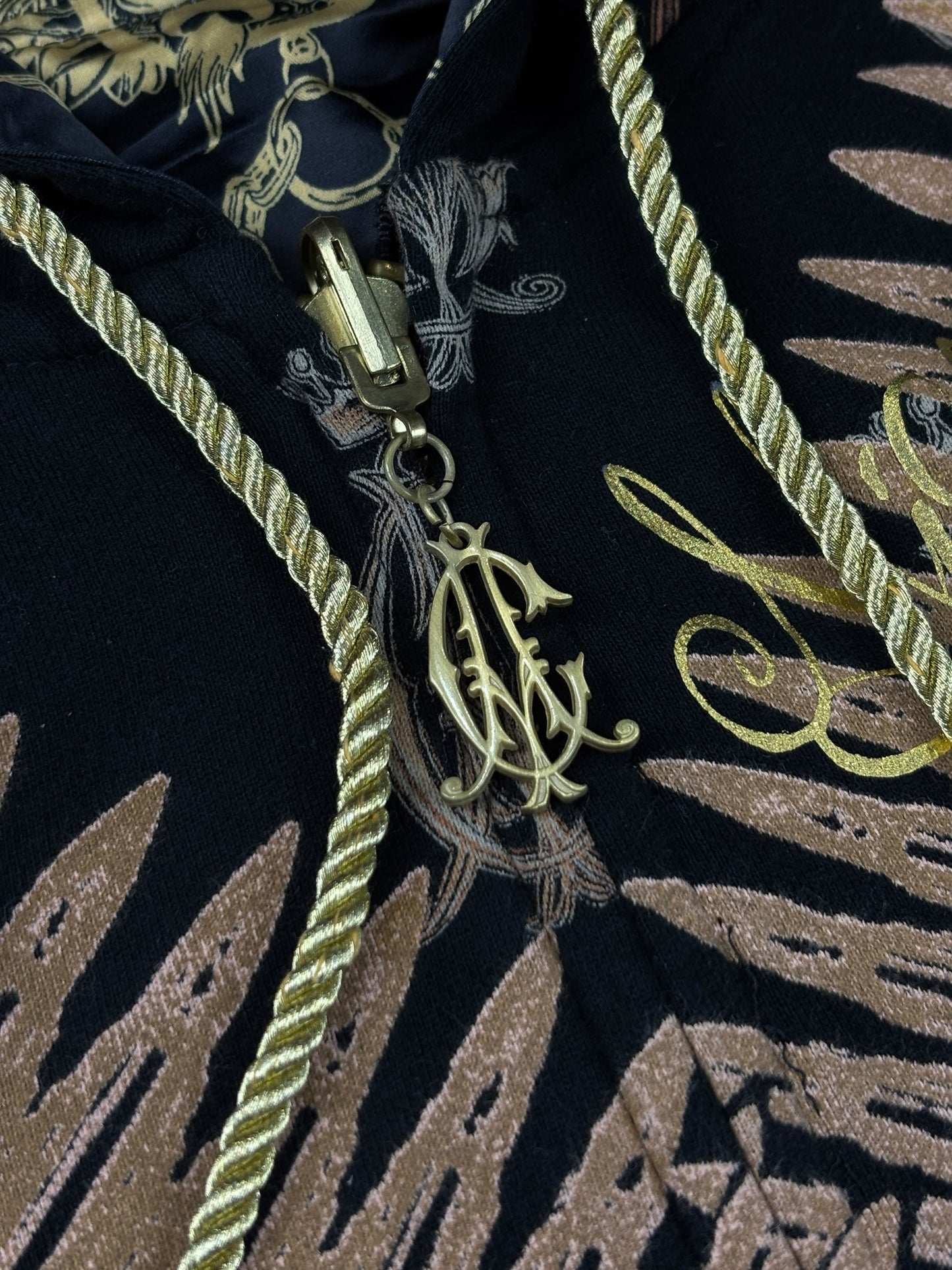 Deadstock 2000s Christian Audigier reversible zipped hoodie - L