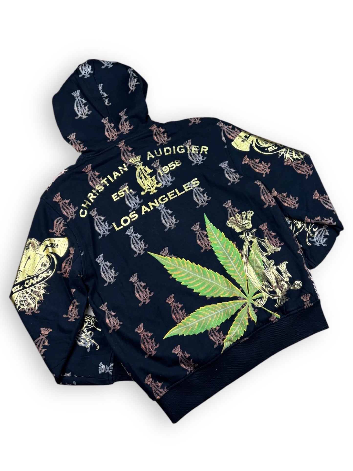 Deadstock 2000s Christian Audigier reversible zipped hoodie - L