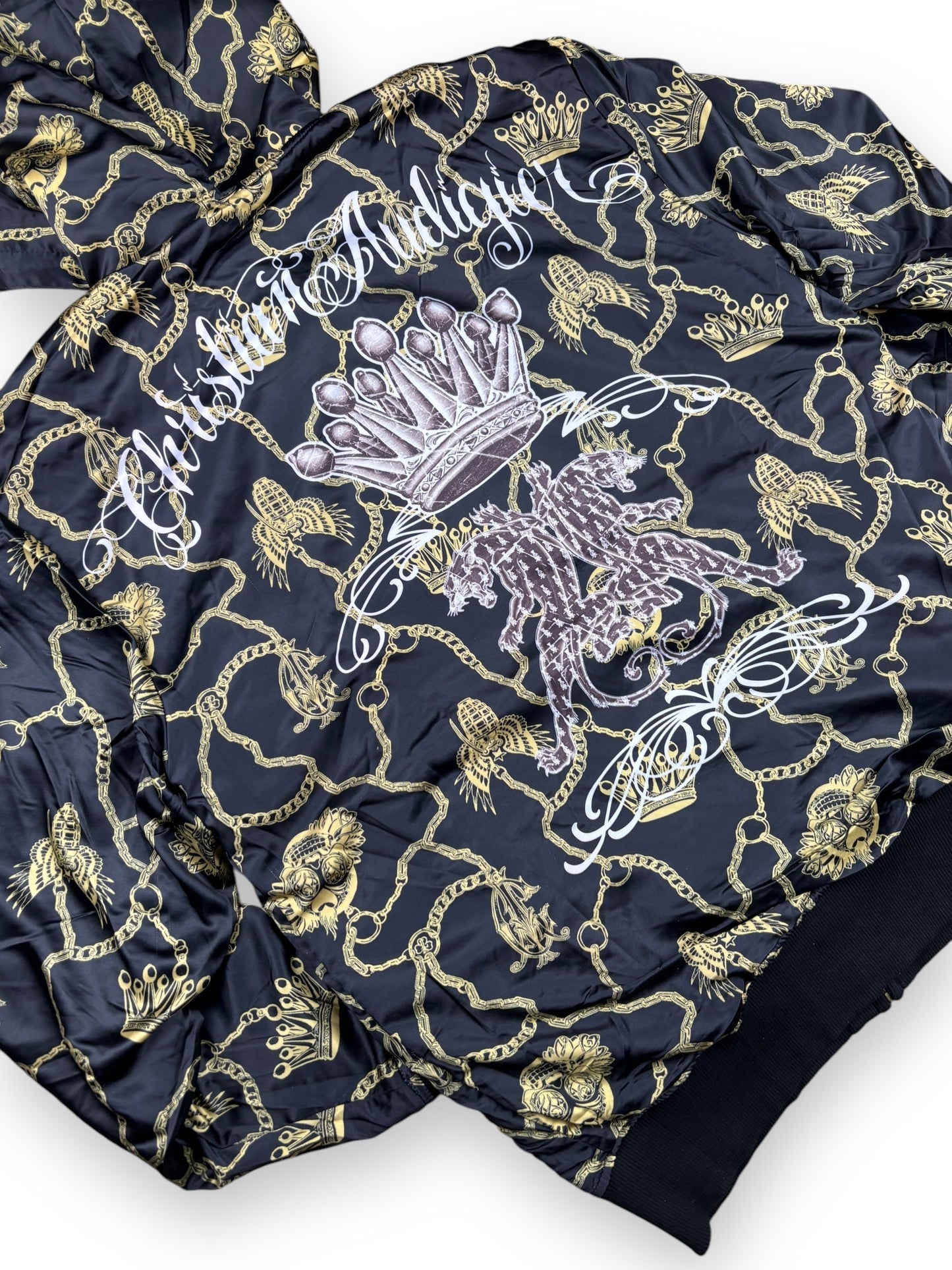Deadstock 2000s Christian Audigier reversible zipped hoodie - L