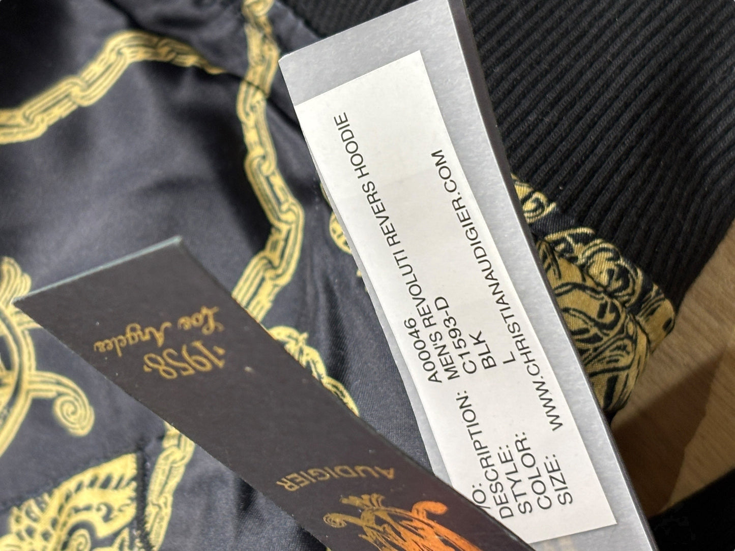 Deadstock 2000s Christian Audigier reversible zipped hoodie - L