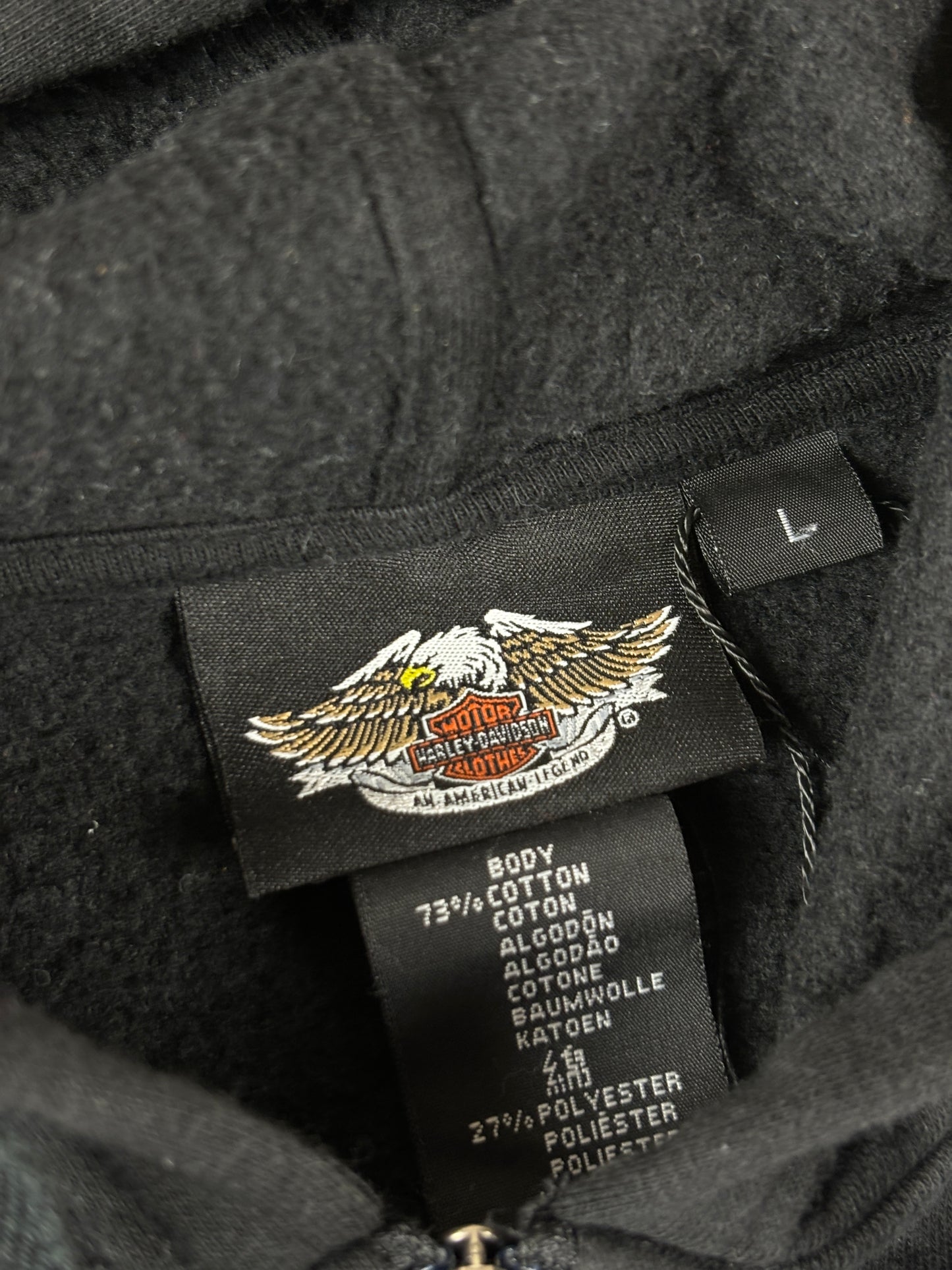 2000s Harley Davidson zipped hoodie - L(women)