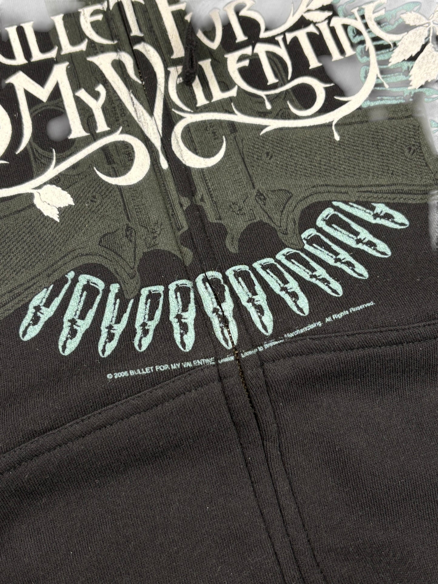 Deadstock 2000s Bullet for my Valentine licensed zipped hoodie - S