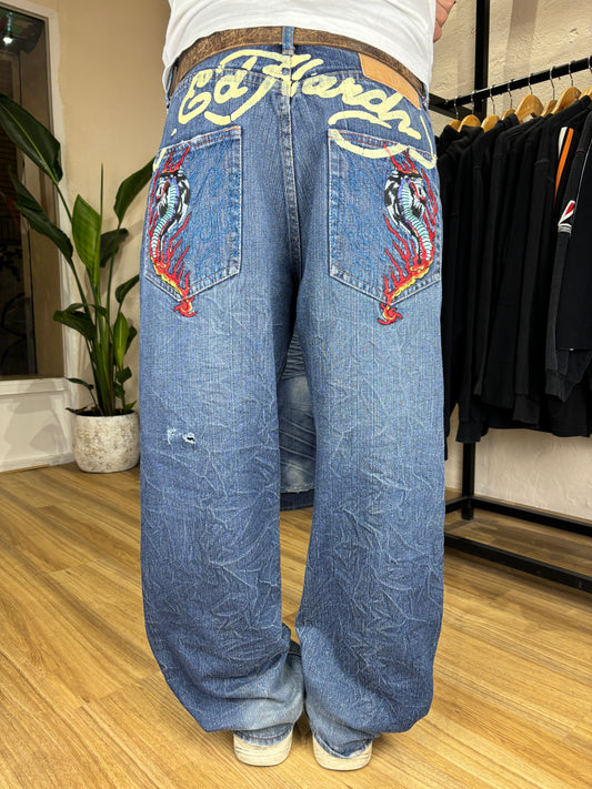 2000s Ed Hardy baggy jeans 34