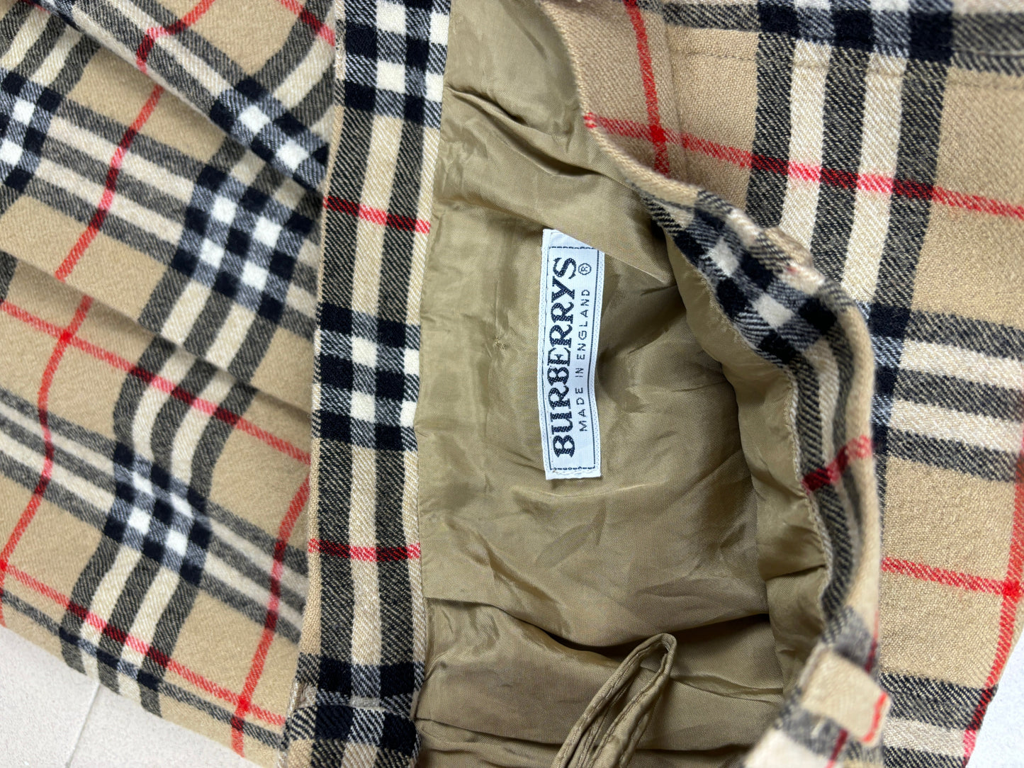 1980s Burberrys nova check wool skirt