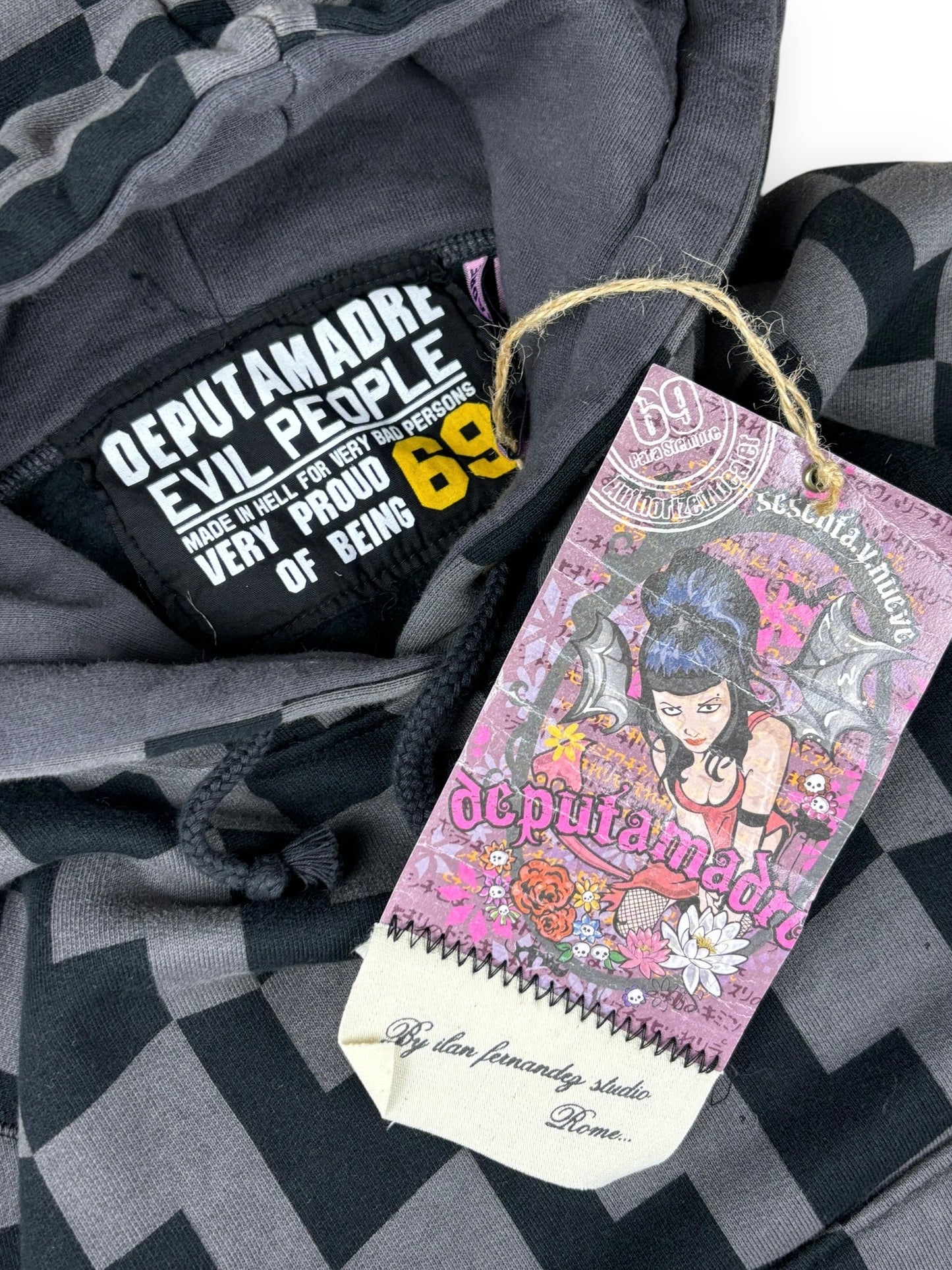 Deadstock 2000s De Puta Madre patterned hoodie - S(women)