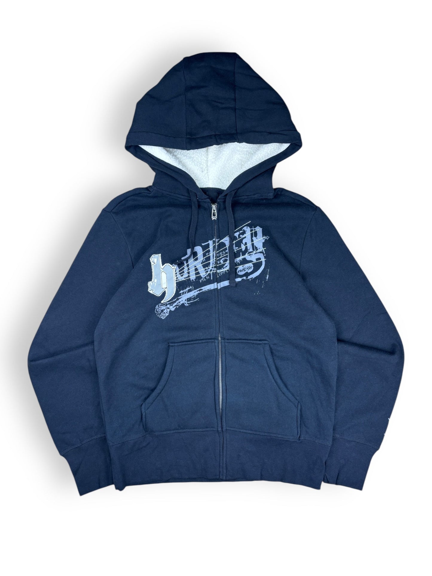 Deadstock 2000s Hurley lettering zipped hoodie - M