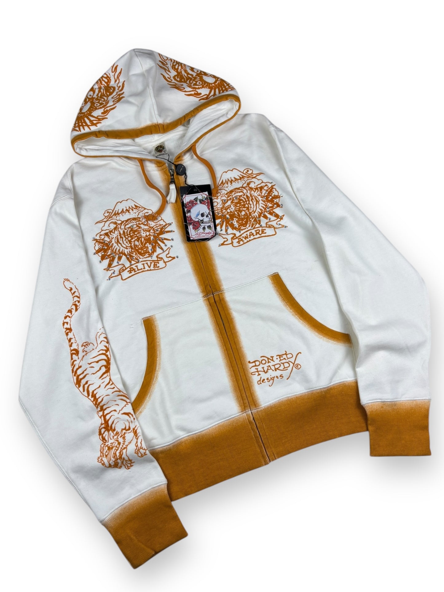 Deadstock 2000s Ed Hardy zipped hoodie - XL
