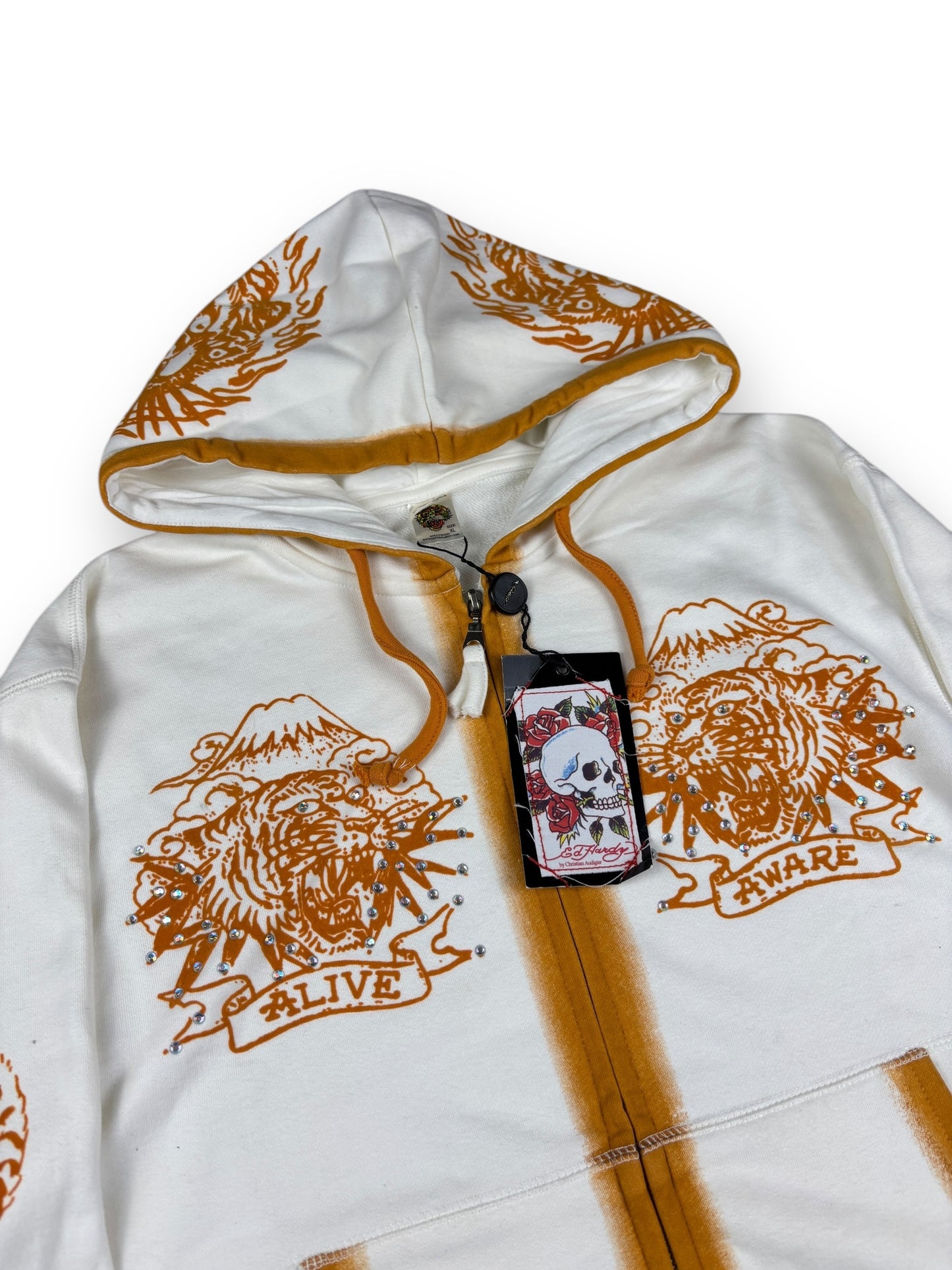 Deadstock 2000s Ed Hardy zipped hoodie - XL