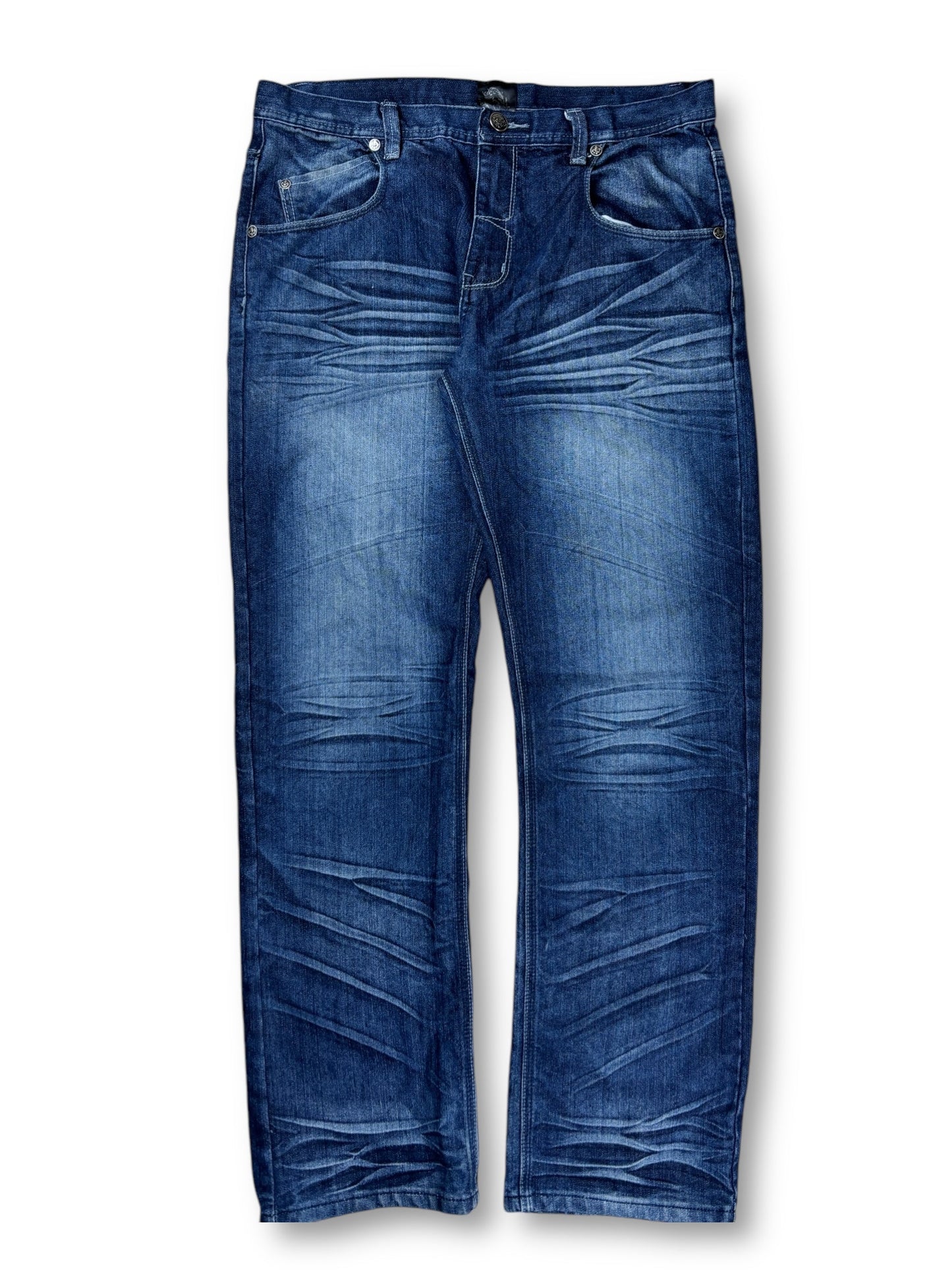 2000s Premium Raw Blue embroidered jeans - M