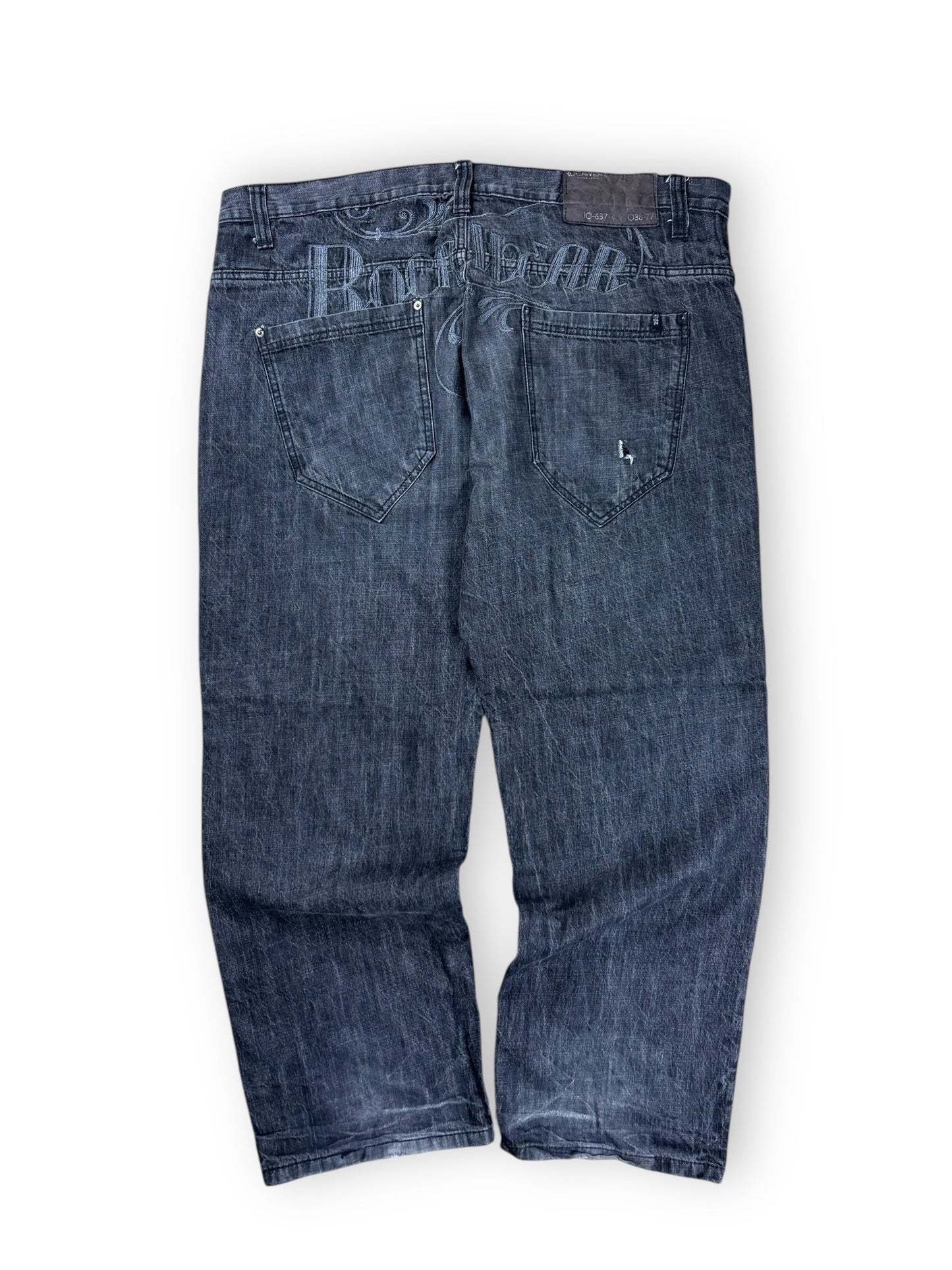 2000s Rocawear embroidered lettering baggy jeans - 46