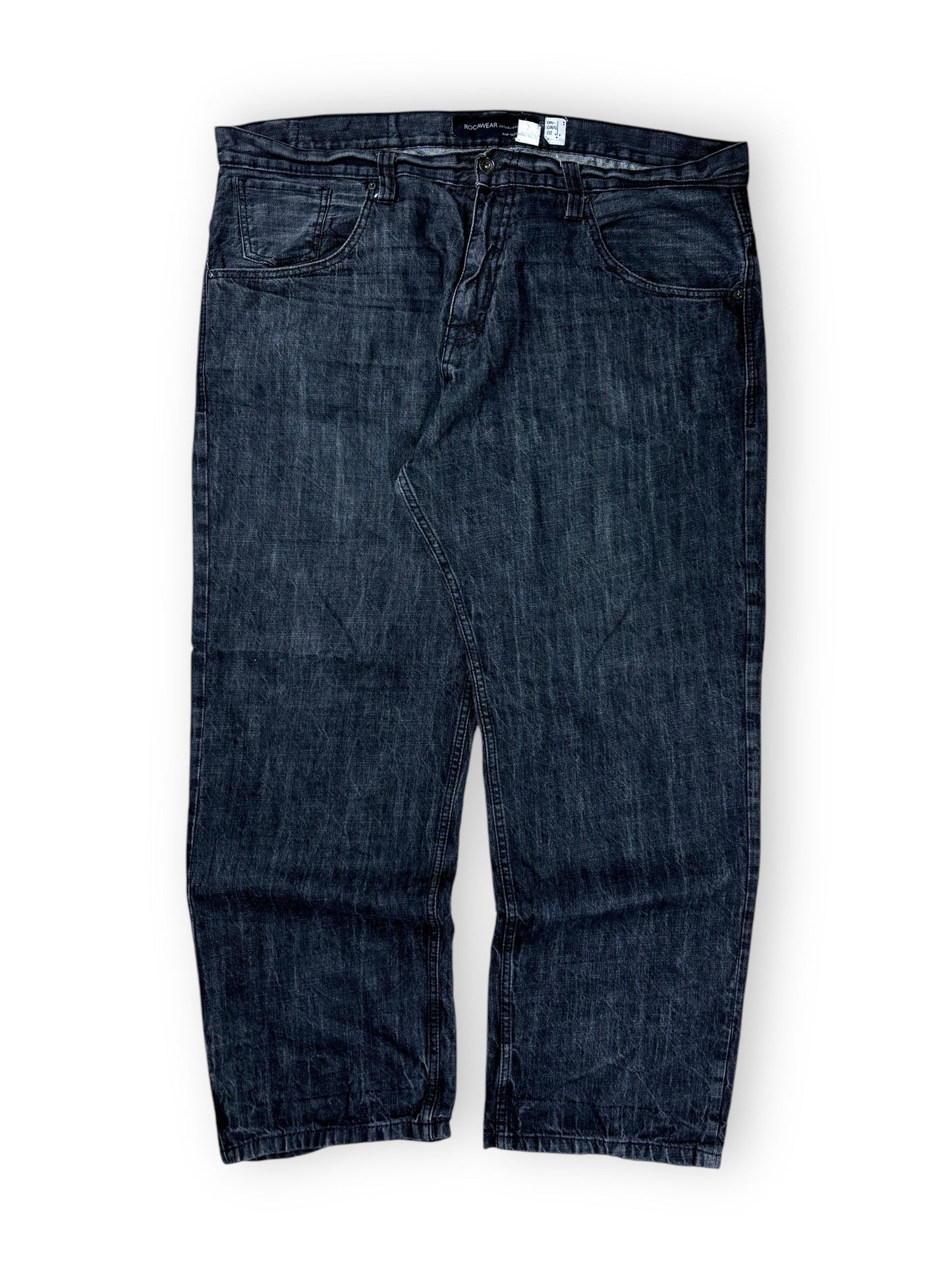 2000s Rocawear embroidered lettering baggy jeans - 46