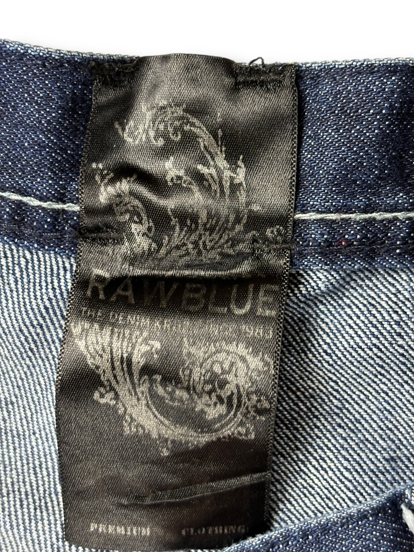 2000s Premium Raw Blue embroidered jeans - M