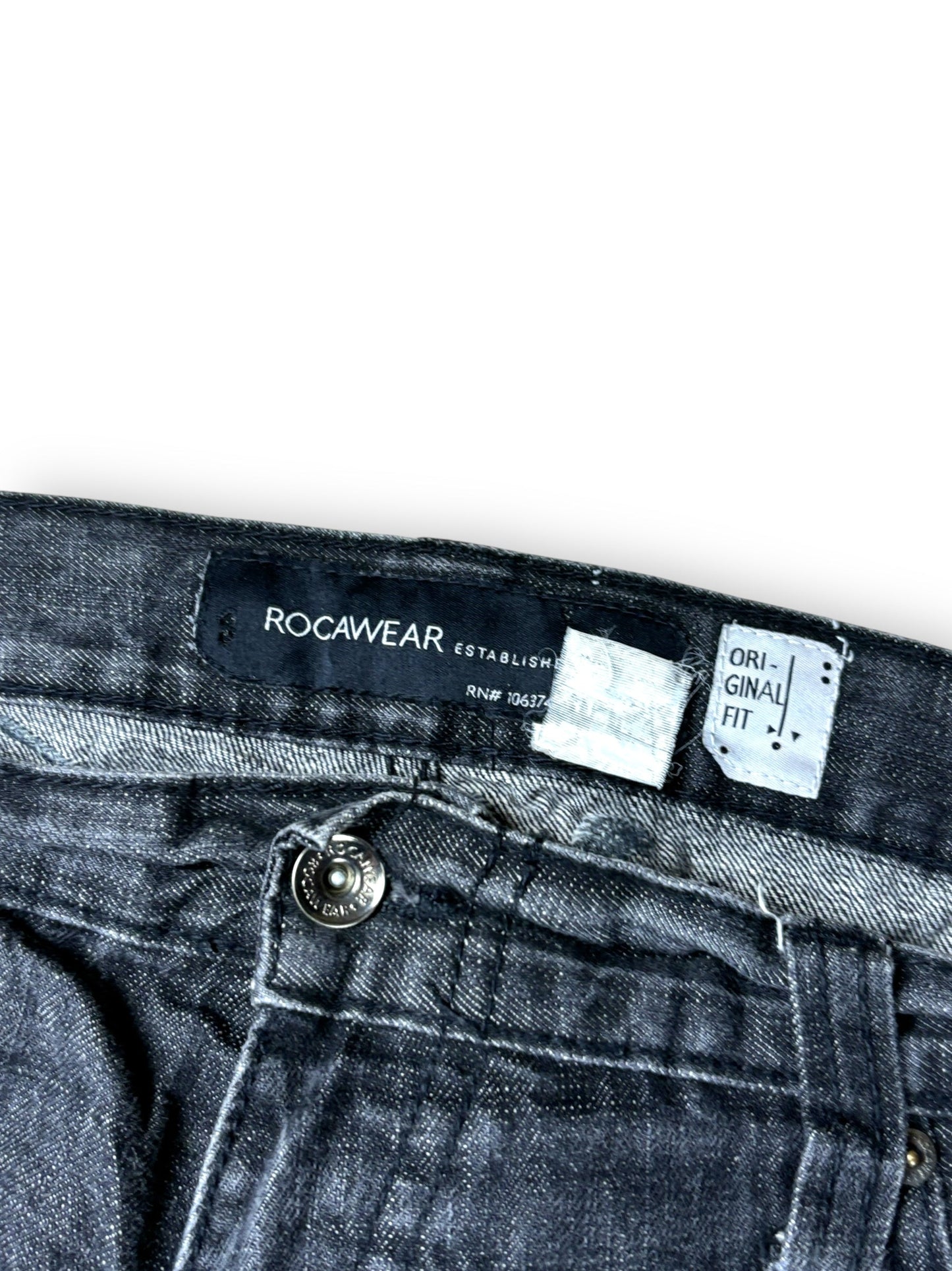 2000s Rocawear embroidered lettering baggy jeans - 46