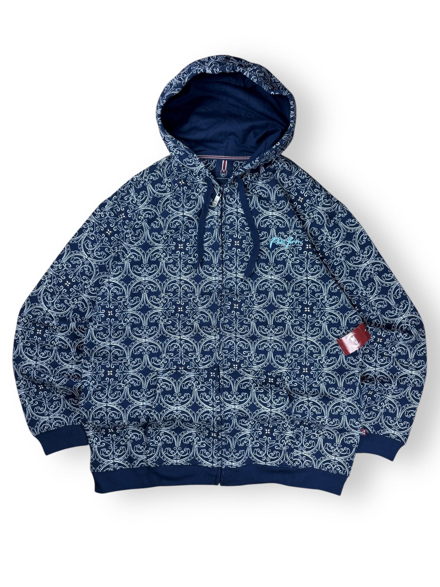Deadstock 2000s Phat farm allover print zipped hoodie - XL