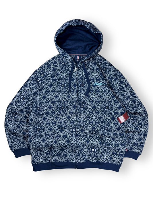 Deadstock 2000s Phat farm allover print zipped hoodie - XL