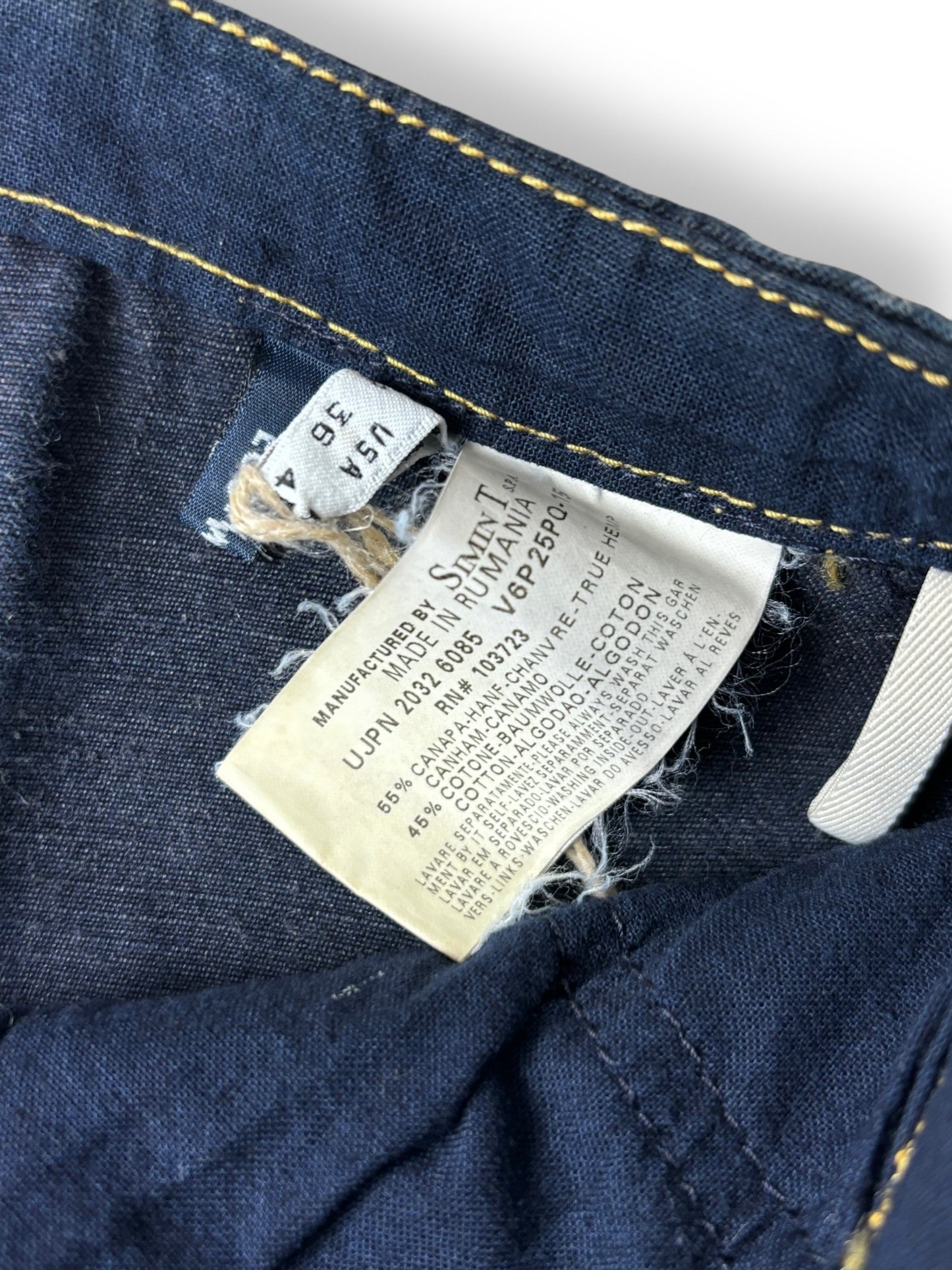 Deadstock 1990s Armani Jeans P25 Hemp fiber jeans - L