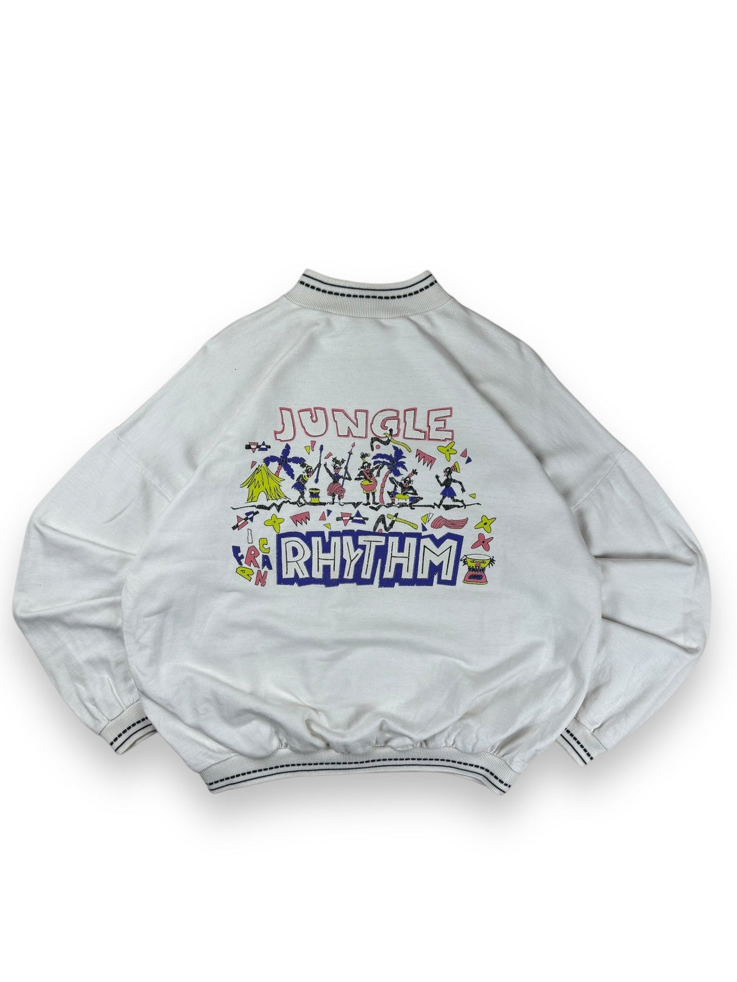 1980s 'Jungle Rythm' printed crewneck - L
