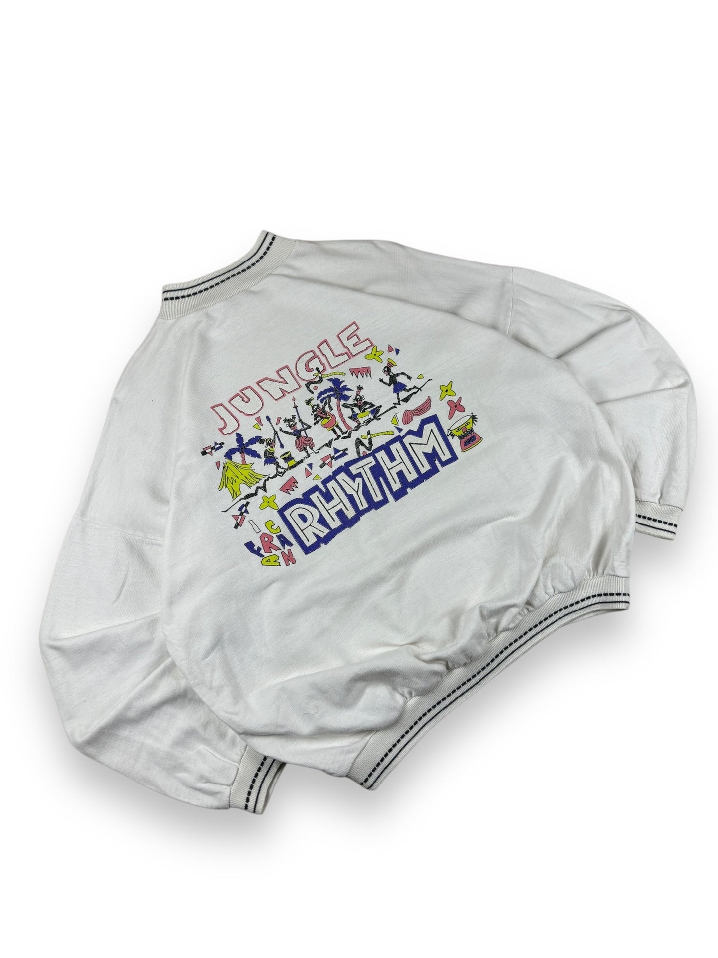 1980s 'Jungle Rythm' printed crewneck - L
