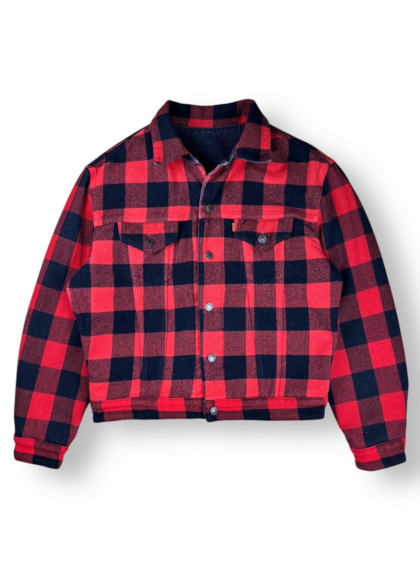 1990s Levi's reversible flannel denim jacket - M
