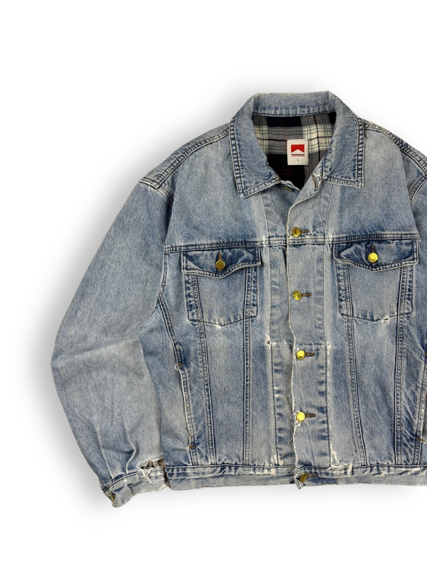 1980s Marlboro distressed denim jacket - L