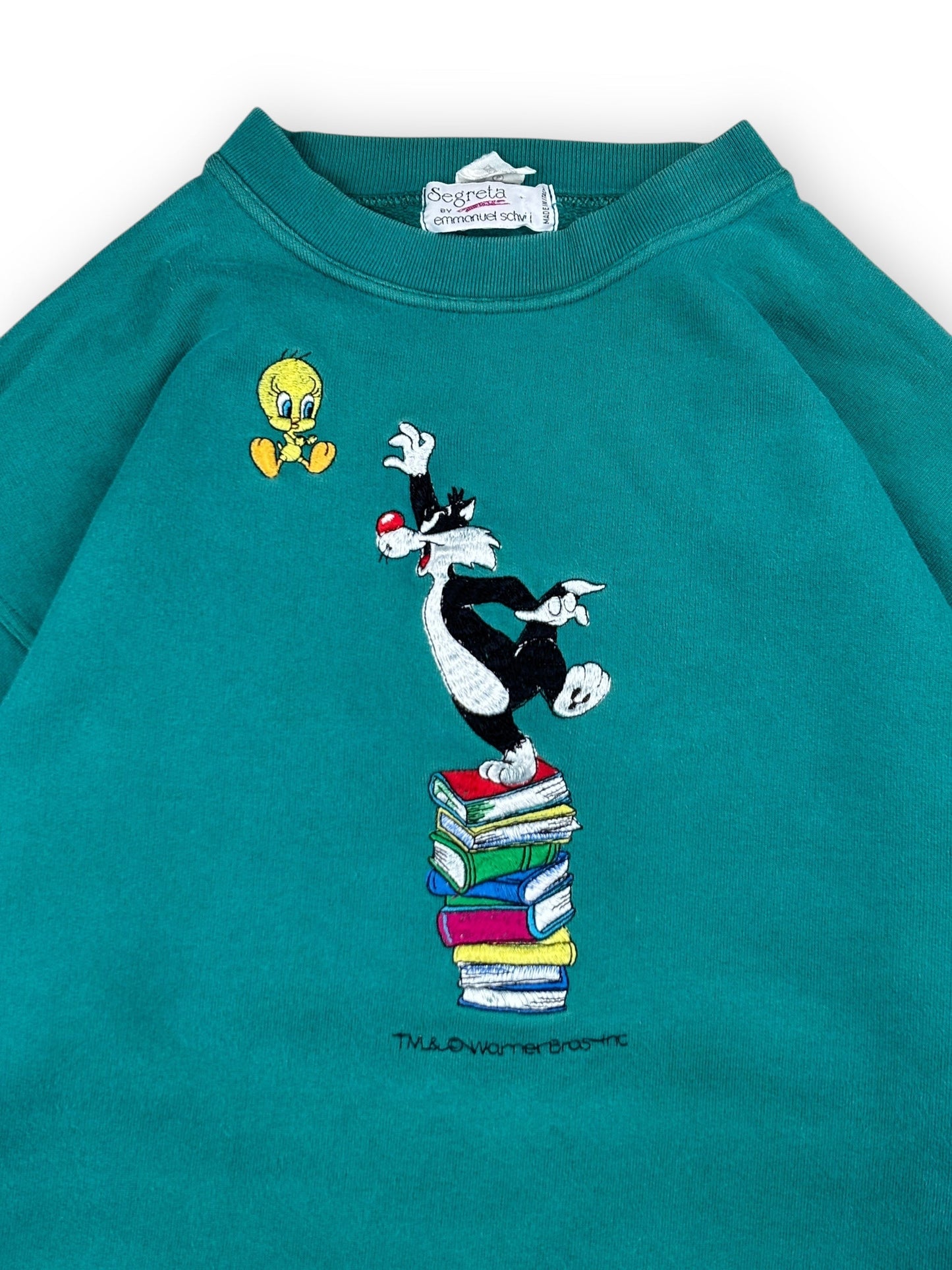 1990s Looney Tunes embroidered crewneck - M