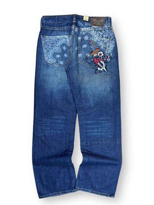 Deadstock 2000s Marck Ecko embroidered jeans - 32