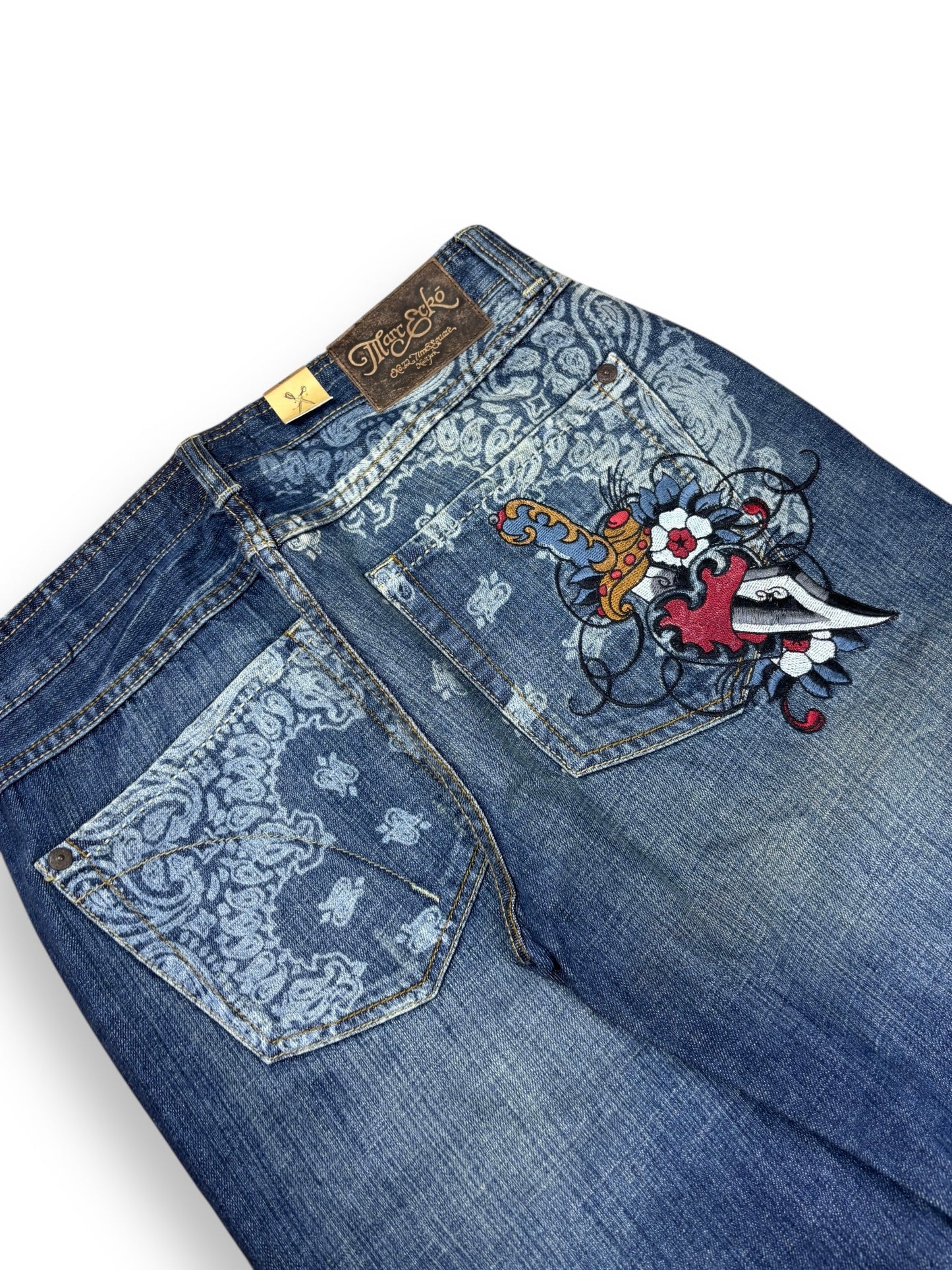 Deadstock 2000s Marck Ecko embroidered jeans - 32