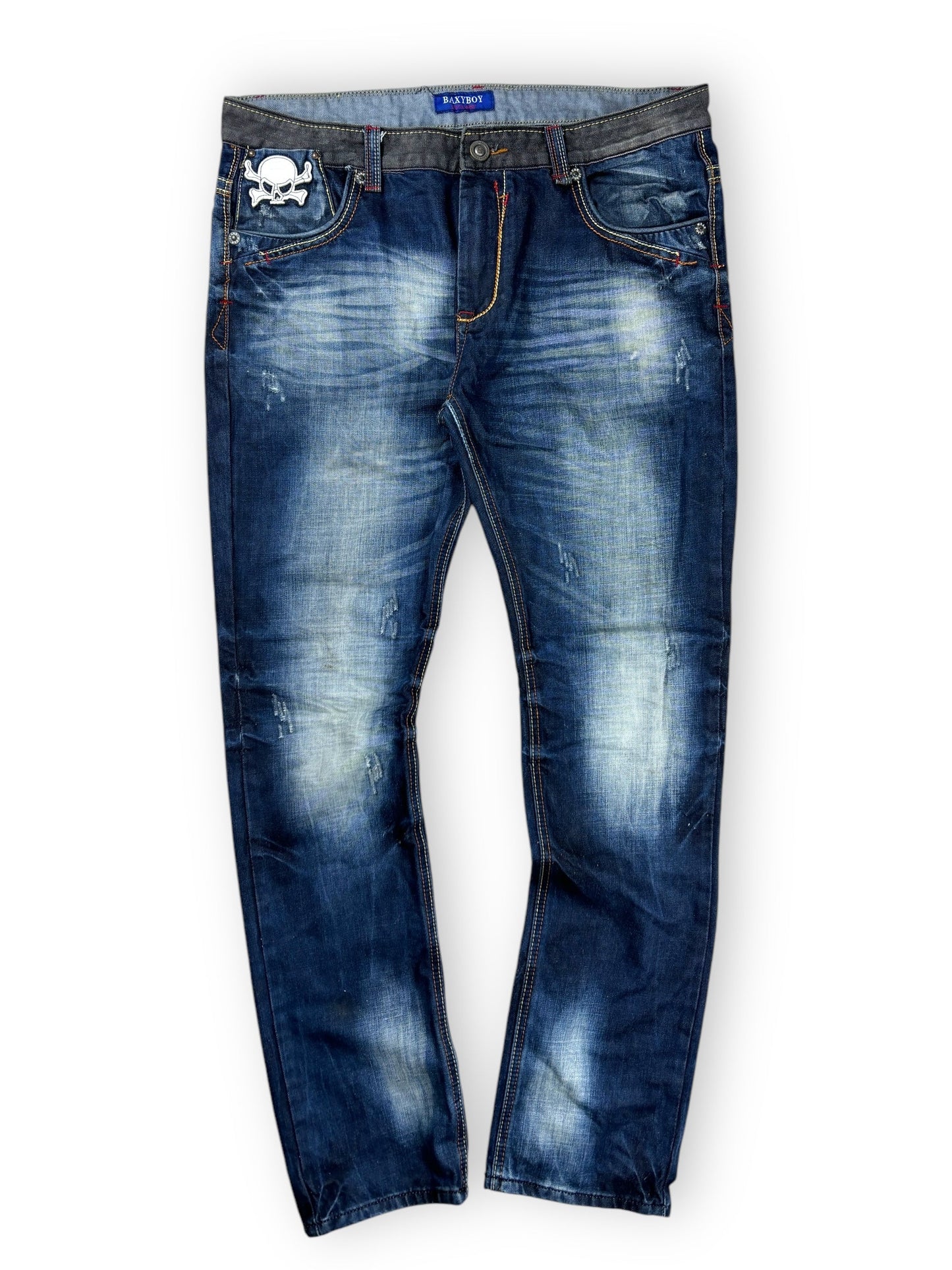 2000s Baxybox Red Peppers Death embroidered jeans - 38