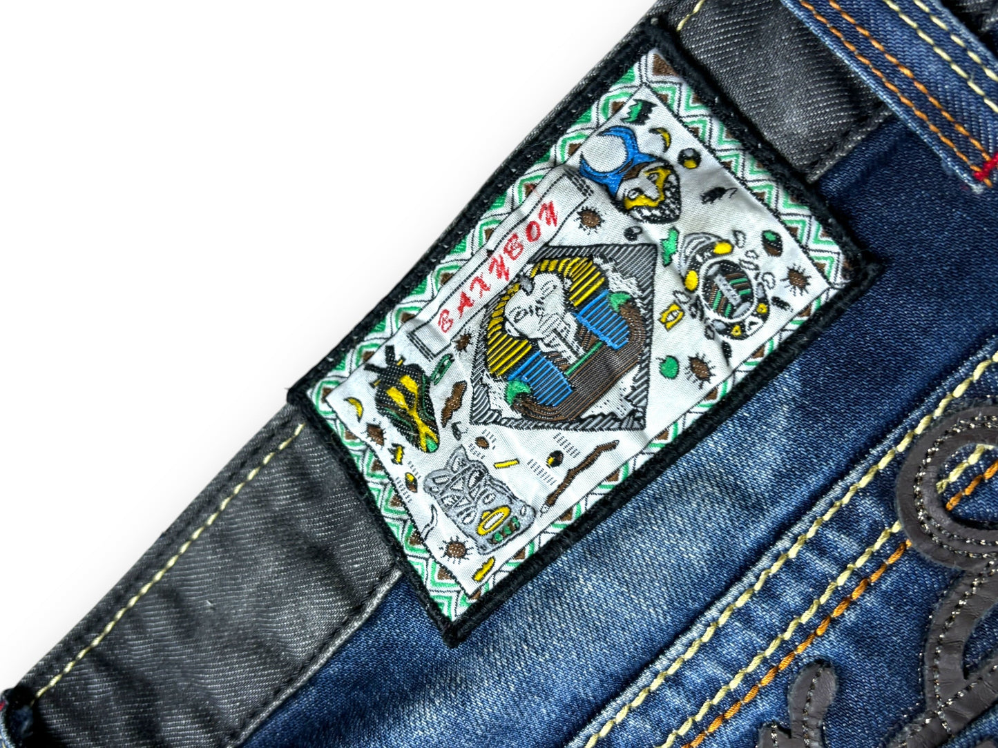 2000s Baxybox Red Peppers Death embroidered jeans - 38