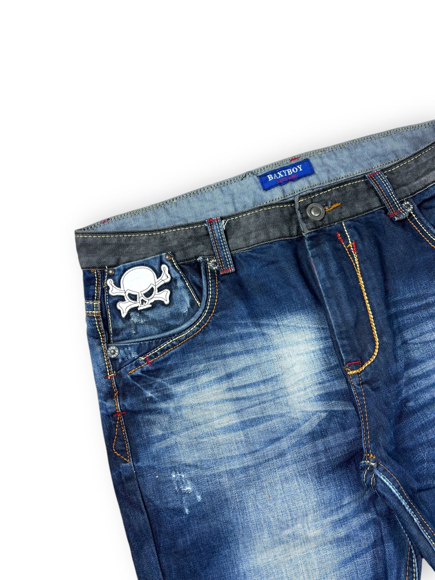 2000s Baxybox Red Peppers Death embroidered jeans - 38