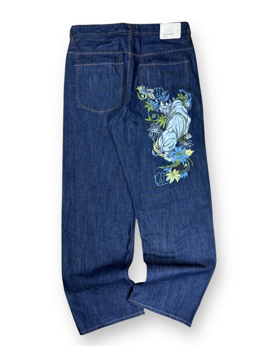 Deadstock 2000s Ecko Unltd embroidered baggy jeans - 34